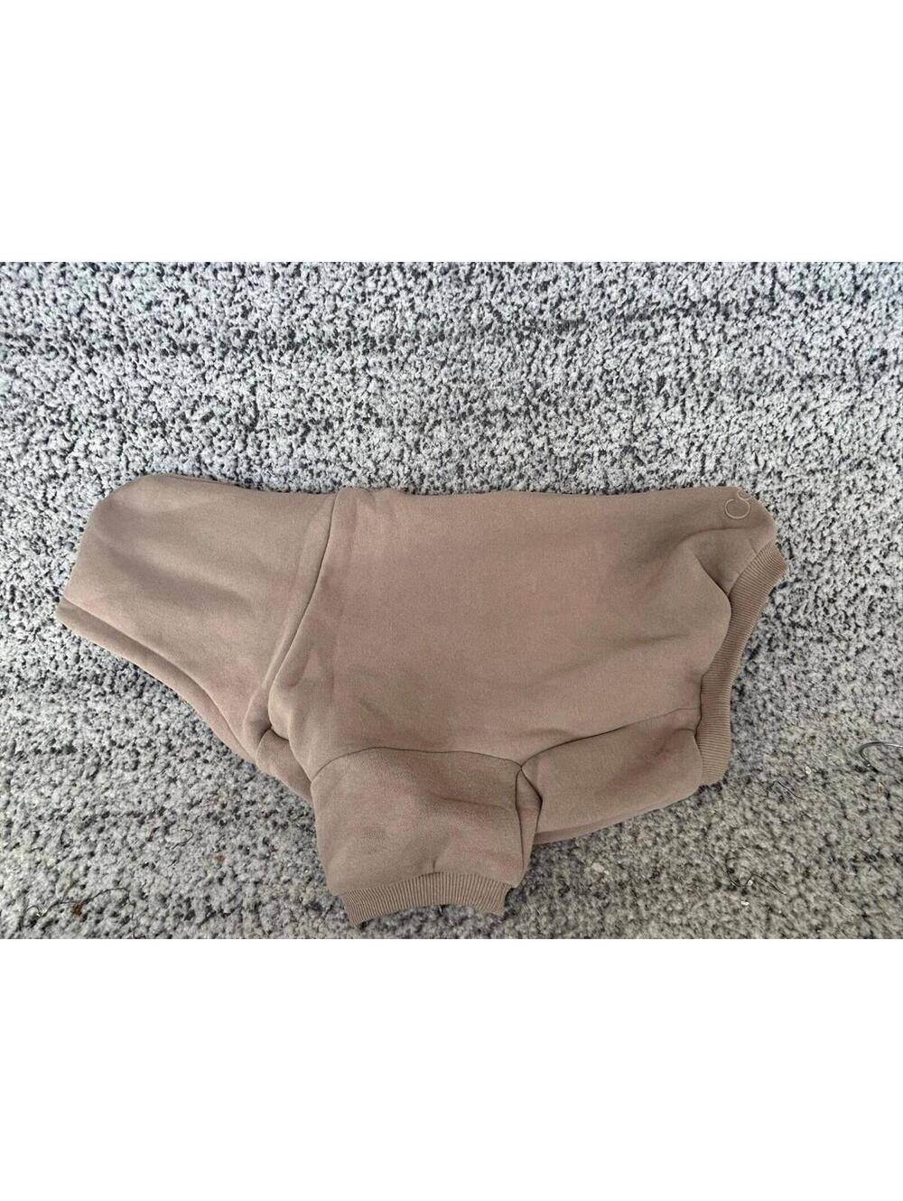 Comfrt Dog Hoodie XL Tan Pullover Pet Sweatshirt Cozy Soft Neutral